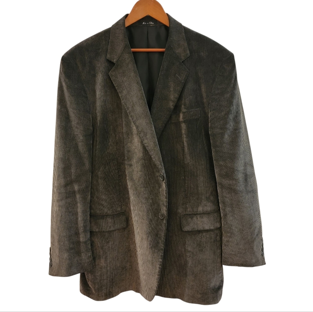 Hunt‎ Valley Charcoal Gray Corduroy Blazer 48L Jacket